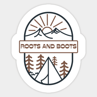 Roots and Boots Camping Sticker